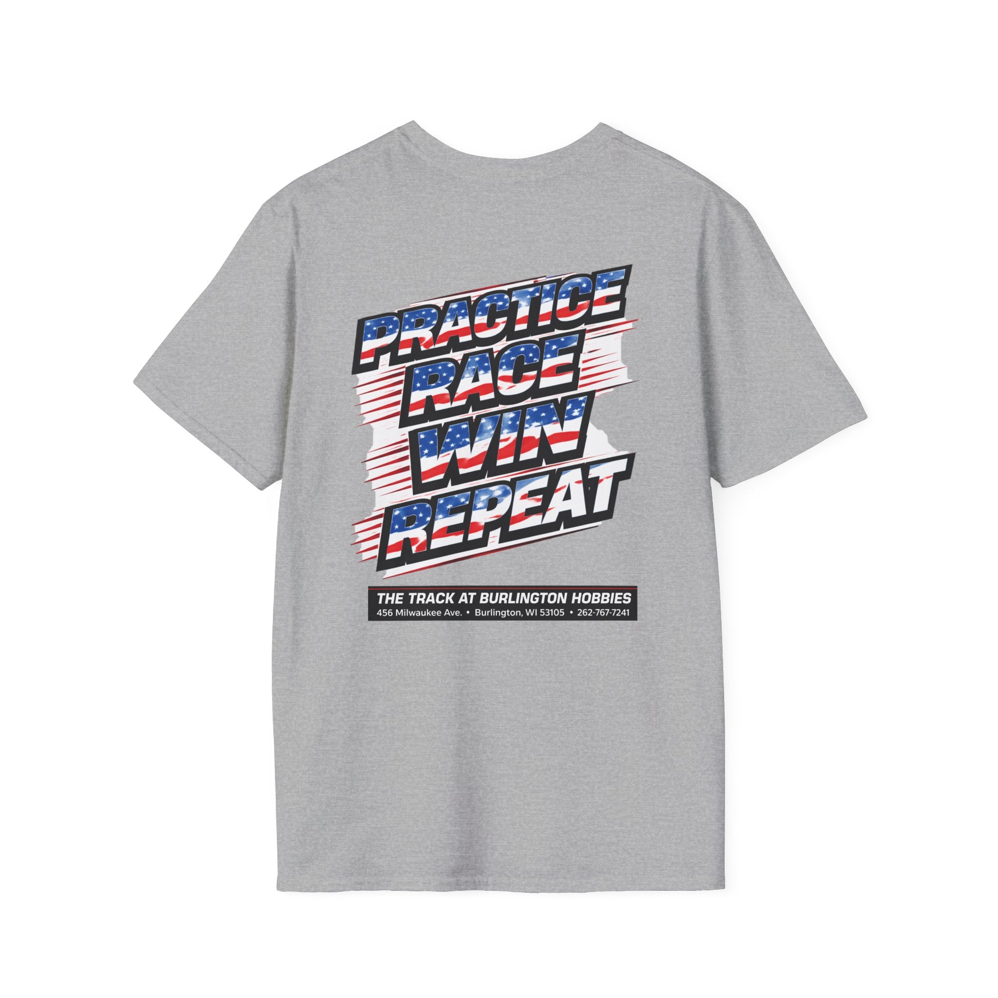 The Track Racing Logo T-Shirt | Practice Race Win Repeat Tee